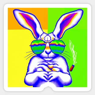 Easter T-Shirt Boys Girls Kids Hip Easter Bunny Sunglasses T-Shirt Sticker